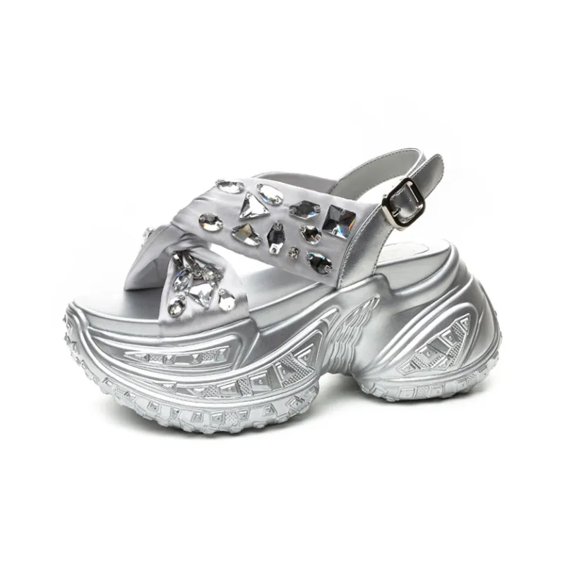 Shangjinni One Strap Sandals 8cm Women's-0