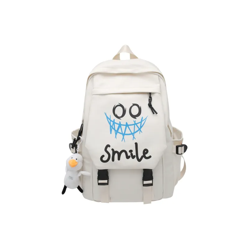 BAODIDAISHU Nylon Backpack Regular Unisex Black White-7