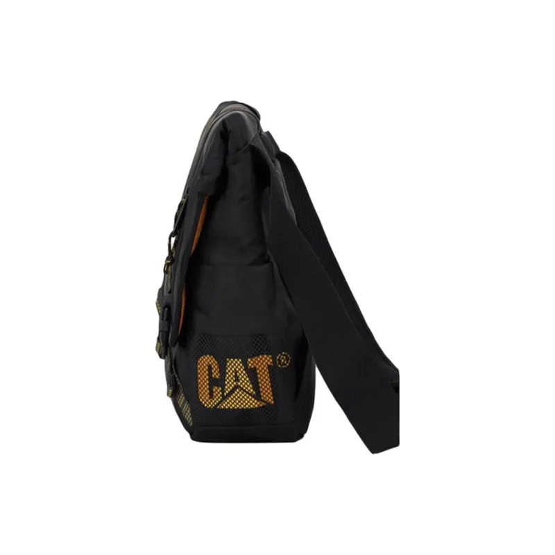 CAT Polyurethane With Polyester Shoulder Bag, Crossbody Bag Tubas Men's Black-3