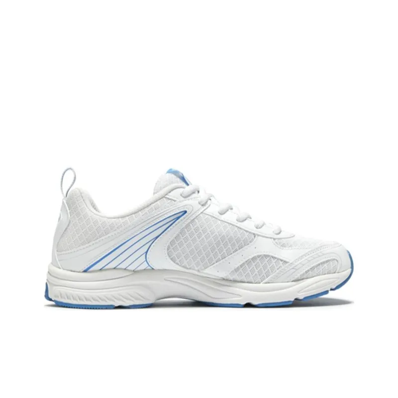 QIAODAN Wear Resistant Low Top Running Shoes Men's White Blue-1
