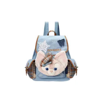 Disney Duffy And Friends Cowboy Style Series Denim Cotton Backpack Women's Blue
