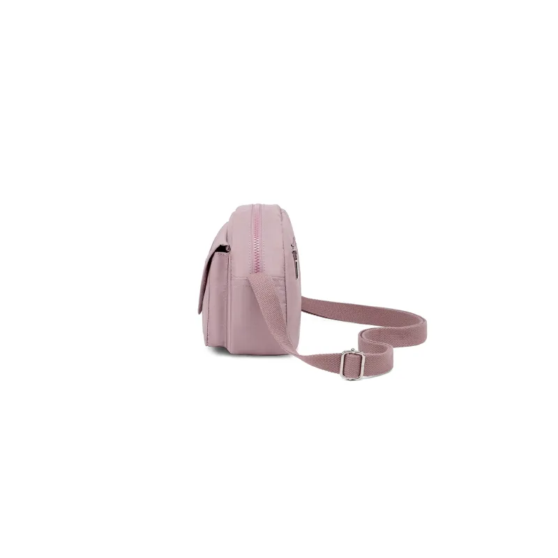 MAKEUP KITTEN Nylon And Synthetic Leather Shoulder Bag Crossbody Bag Regular Women's Black/Pink Purple-3