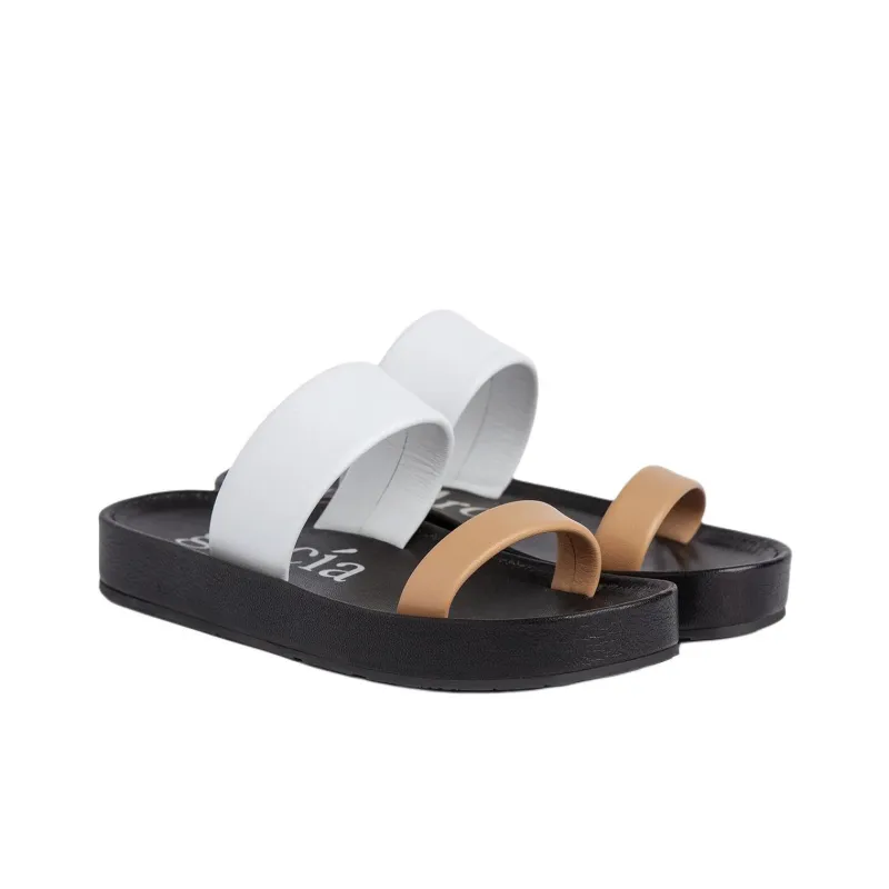 Pedro García Slide Slippers Women's Beige Blue-3