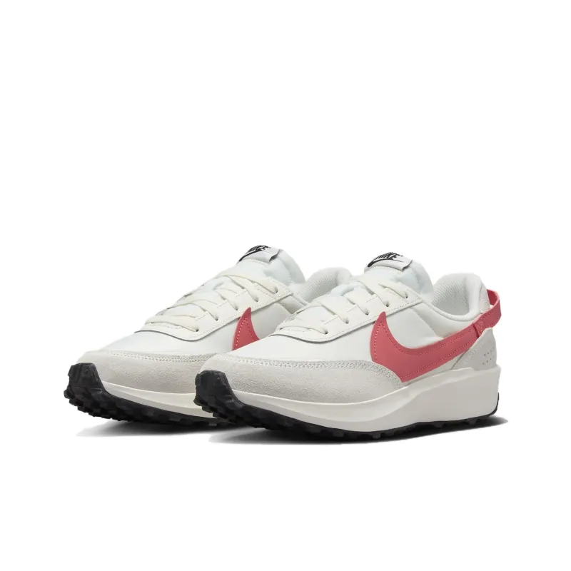 Nike Waffle Debut Abrasion Resistant Breathable Low Top Casual Shoes Women's White Red-2