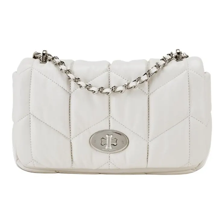 Hush Puppies Cow Leather Portable Crossbody Bag Shoulder Bag Medium Size Women's White/Black/Brown-6