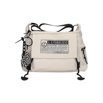 BAODIDAISHU Oxford Crossbody Bag Regular Unisex Beige White Blue, Beige White Black, Black