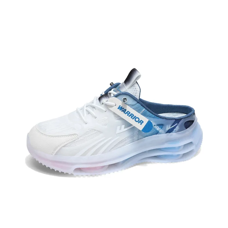 WARRIOR Chunky Sneakers Men Mid Top Black White/White Blue/White Blue Orange-50