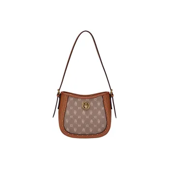 Hush Puppies PVC With Synthetic Leather Handbag Medium Size Women's Khaki/Beige Apricot