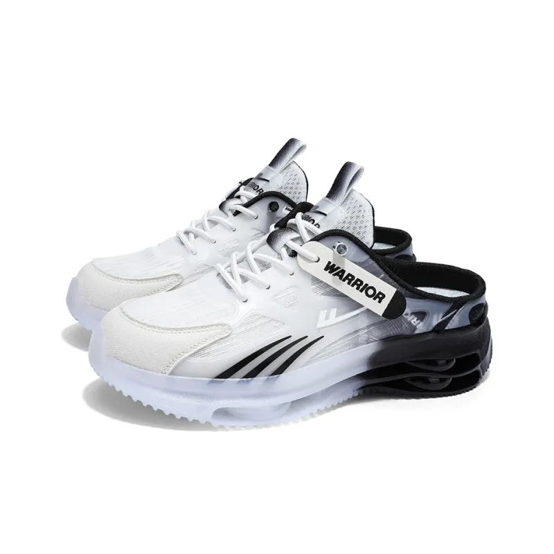 WARRIOR Chunky Sneakers Men Mid Top Black White/White Blue/White Blue Orange-46