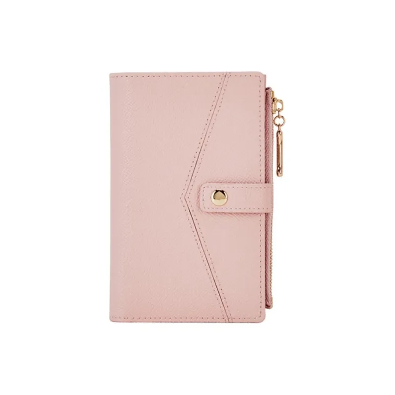 Hush Puppies Cow Leather Wallet, Card Holder Regular Women's Pink/Black/Green/Dark Gray-0