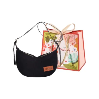 Cwatcun Corduroy Shoulder Bag Regular Women's Black/White/Brown
