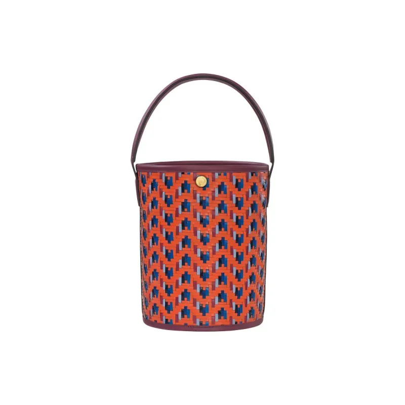 LONGCHAMP Épure Cow Leather Bucket Bag Handbag Small Size Women's Orange, Blue & Multicolor-4