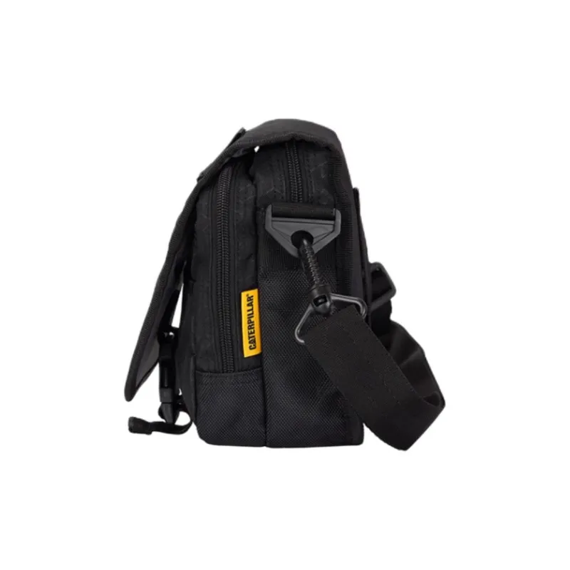 CAT Polyester Shoulder Bag, Crossbody Bag Medium Size Men's Black/Green Camouflage/Blue-2
