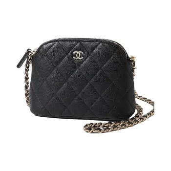 CHANEL Calfskin One Shoulder Crossbody Clutch Women's Black