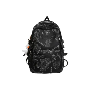 Cwatcun Nylon Backpack Regular Unisex Black/White/Red/Green