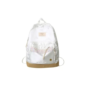 KAMLUI Nylon With Reverse Fabric Backpacks Backpack Regular Unisex White/Black