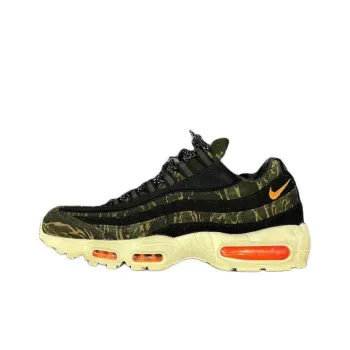 Nike Air Max 95 Cushioning Anti-Slip And Wear-Resistant Low-Top Casual Running Shoes Unisex Black Green