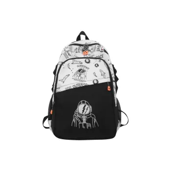 BAODIDAISHU Nylon Laptop Backpack Regular Unisex White Black Khaki