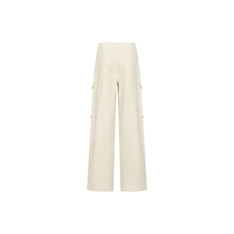 MEIYANG Jeans Women's Beige Apricot-4