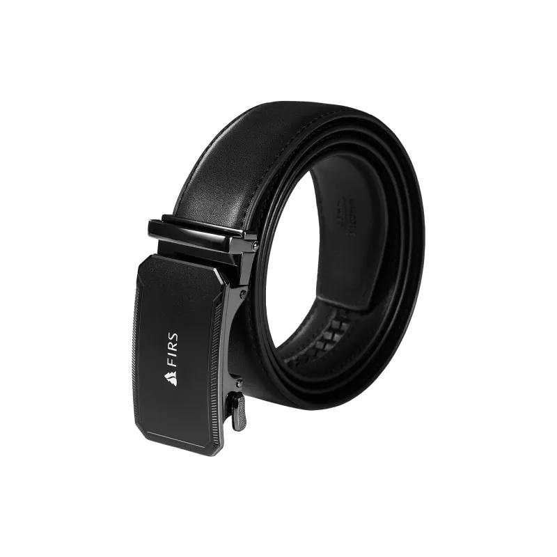 FIRS Luxe Matte Look Automatic Buckle, Business Casual Leather Belts Men's 3.5cm Width-0