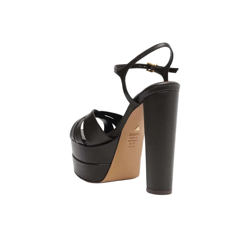 Schutz Keefa Strap Sandals 14.5cm Women's Black-3
