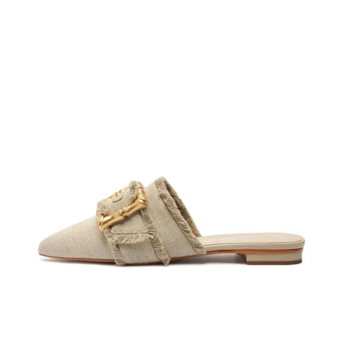 Schutz Wrap-toe Slippers Women's Gray