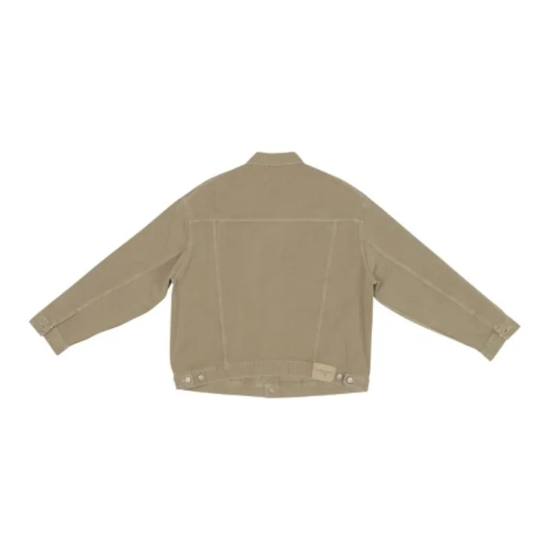Balenciaga Denim Jacket Loose Fit Style Women's Beige-1