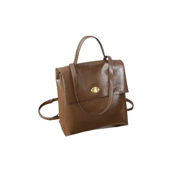 TTaG．baG Oil Wax Cow Leather Carry Backpack Regular Women's Brown/Black