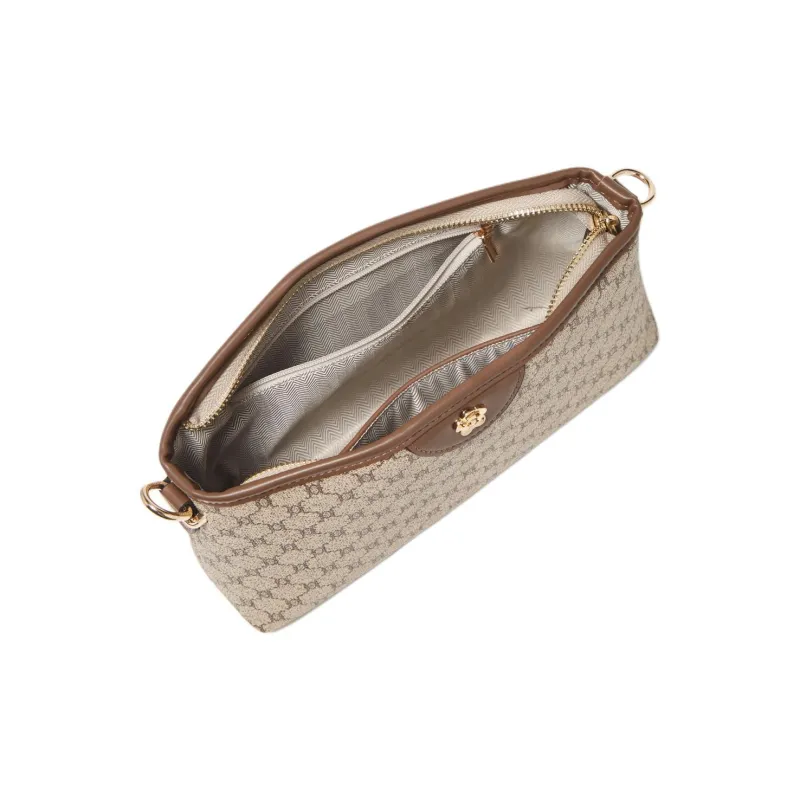 Marino Orlandi Synthetic Leather PVC Small Square Bag, Mom Bag, Crossbody Bag, Shoulder Bag Women's Khaki/Coffee-4