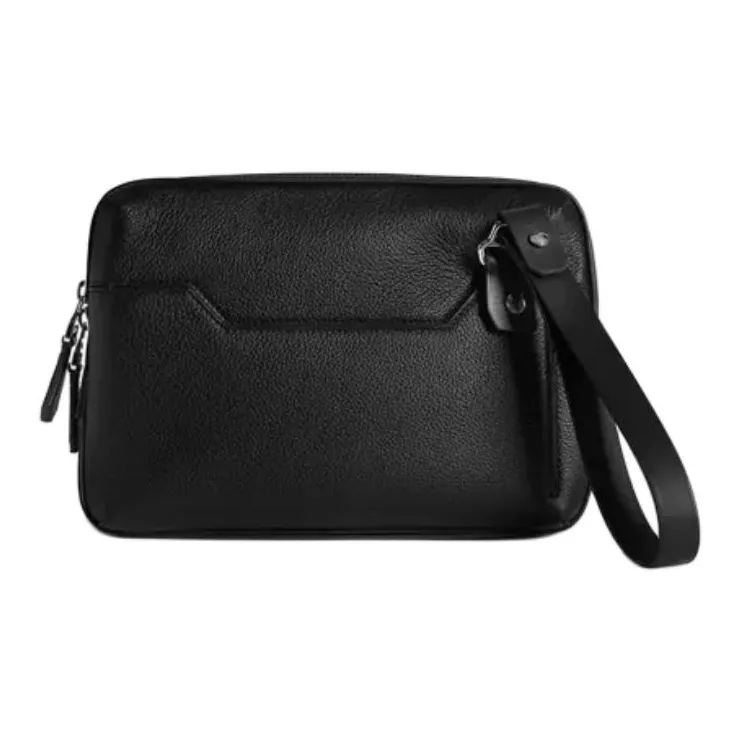 Dunhill Grained Calfskin Clutch Men's Black-3