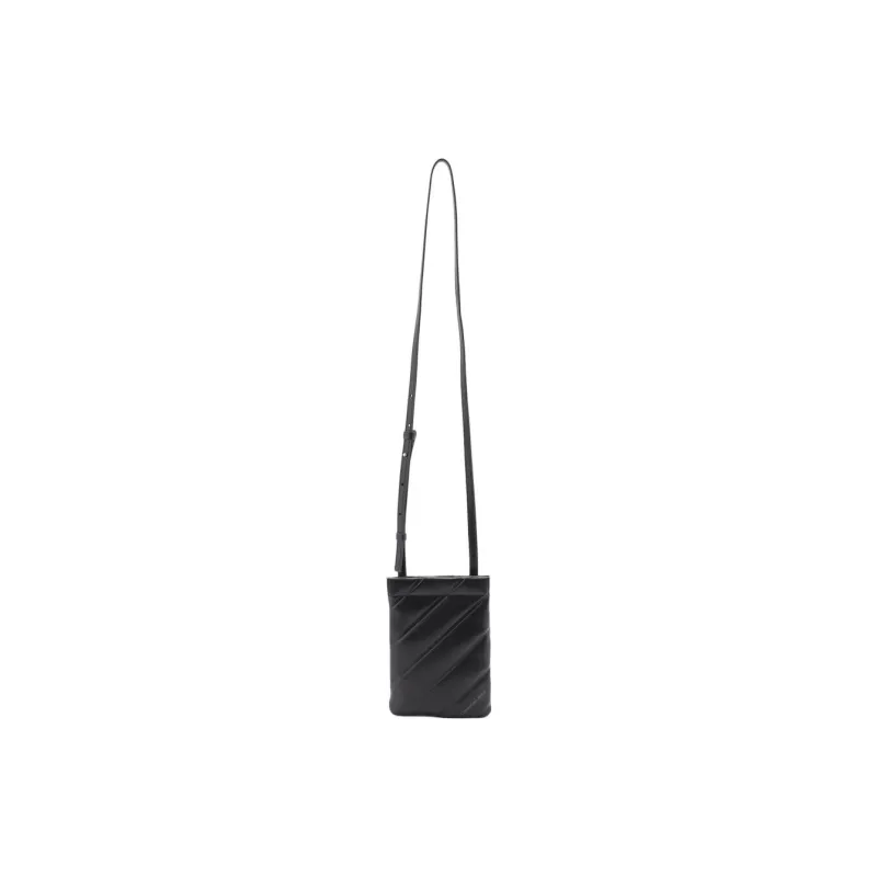 CALVIN KLEIN Polyurethane Cell Phone Pouch, Shoulder Bag, Crossbody Bag Women's Black-1