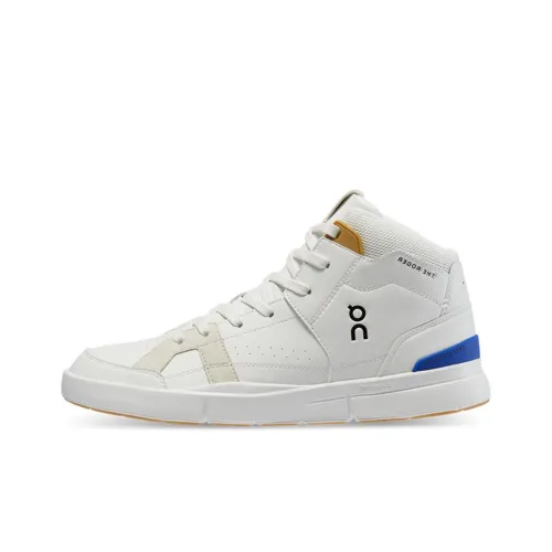 On The Roger Clubhouse Skateboard Shoes Men Mid-Top White/Indigo