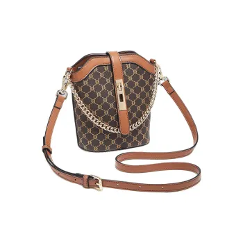 Marino Orlandi Synthetic Leather Mom Bag Bucket Bag Shoulder Bag Handbag Women's Coffee