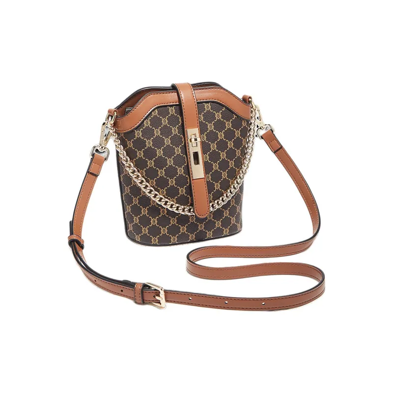 Marino Orlandi Synthetic Leather Mom Bag Bucket Bag Shoulder Bag Handbag Women's Coffee-0
