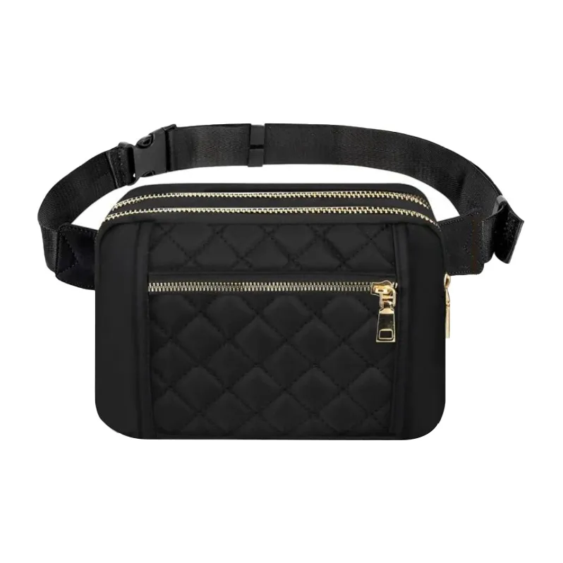 ROSEROOEN Polyester Fanny Pack Regular Unisex Black/Pink/Ecru-0