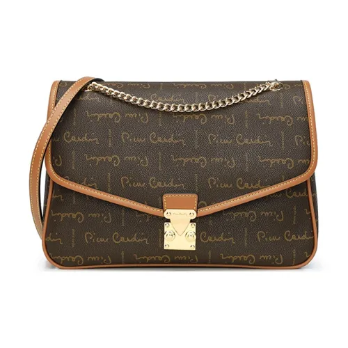 PIERRE CARDIN Pvc Small Square Bag Crossbody One Shoulder Dual-Use Bag Regular Women's Brown