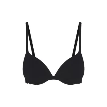 SKIMS COTTON LACE PLUNGE BRA Bra Women's ONYX/Onyx