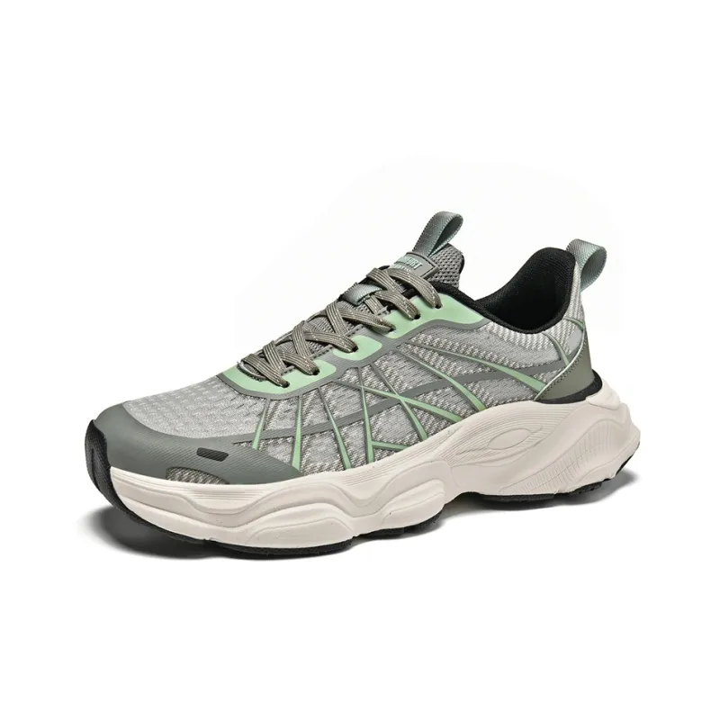 AOKANG Chunky Sneakers Men Low Top Gray Green, Black-1