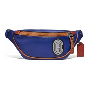 COACH Rivington Cow Leather Waist Bag Chest Bag Tubas Men's Royal Blue