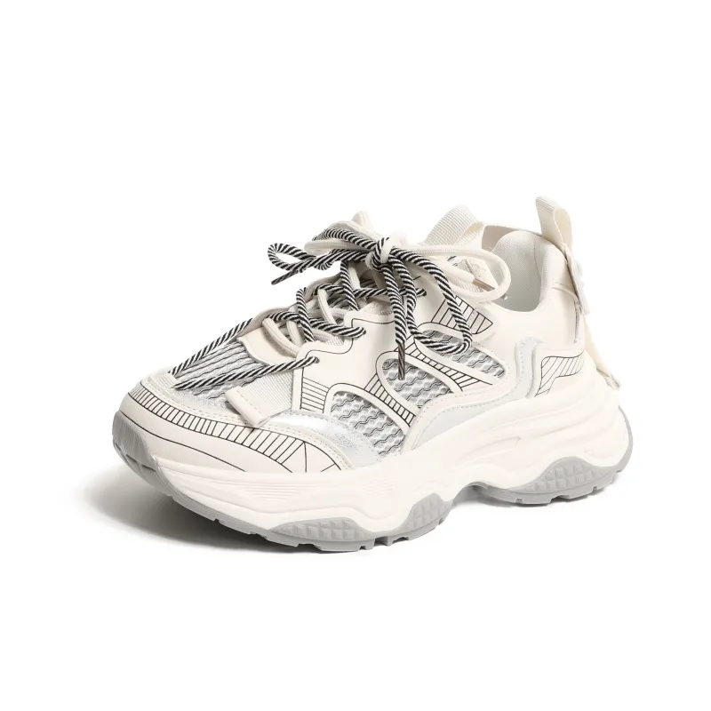 LXVB Slip-Resistant Breathable Low-Top Chunky Sneakers Women's-19