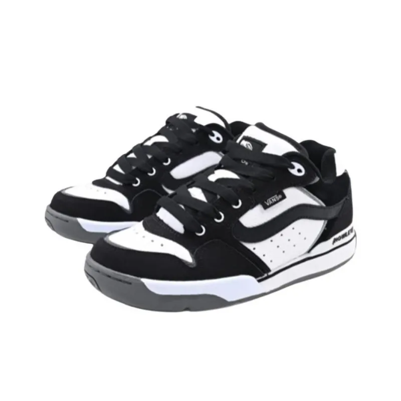 Vans Rowley Anti Slip Wear Resistant Low Top Casual Shoes Unisex Black White-4