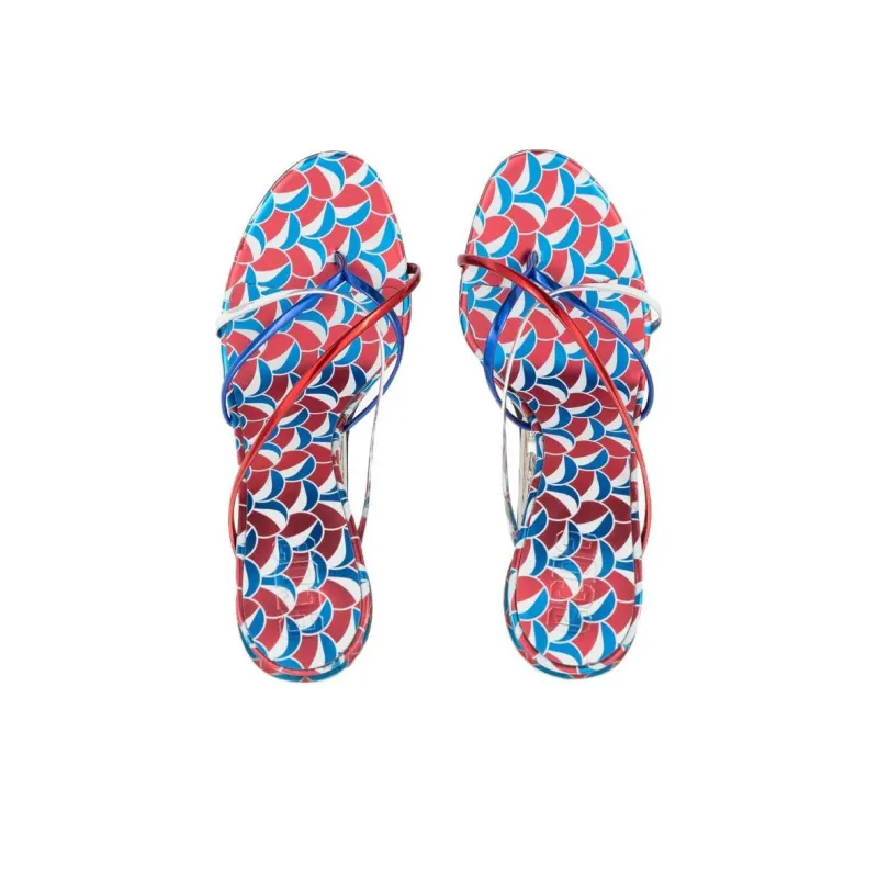PEPSI MORSO x GCDS Flip Flops Women's Blue Red-2