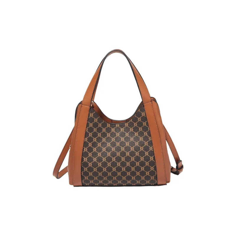 Marino Orlandi Synthetic Leather Bucket Bag Shoulder Bag, Crossbody Bag, Handbag Women's Khaki/Coffee-10