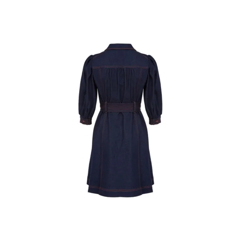 DVF Diane Von Furstenberg Long-Sleeved Dresses Women's Denim Blue-1