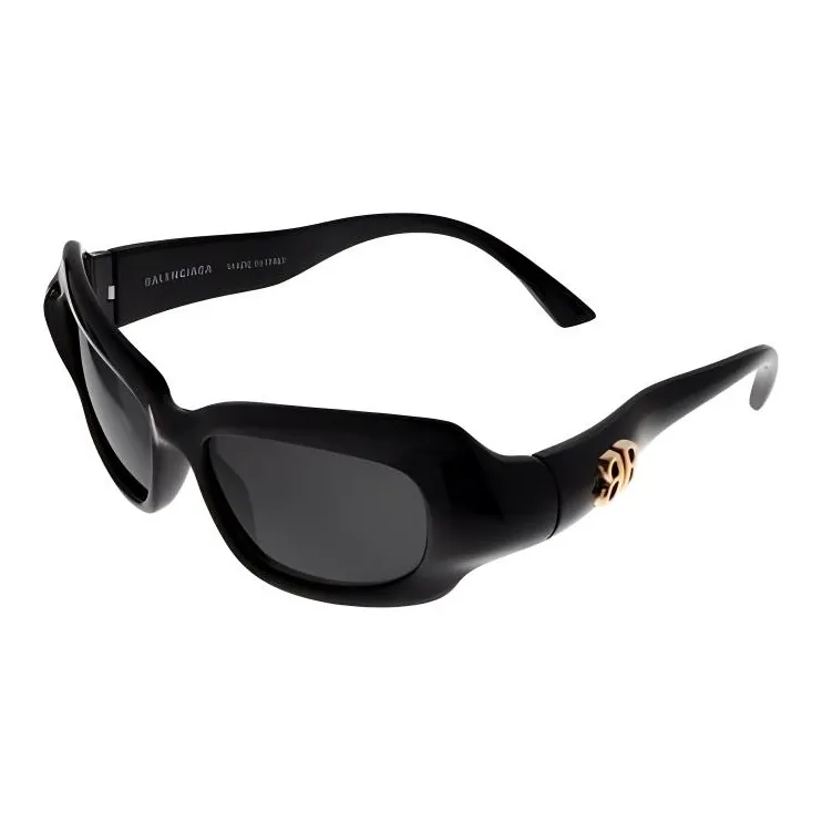 Balenciaga Polyamide Irregular Shape Sunglasses Women's Black-0