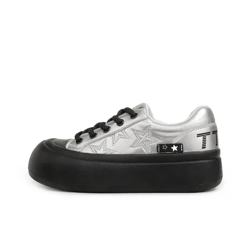 TTKJ Casual Shoes Women's Low-Top Silver