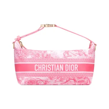 DIOR Sauvage Juicy Printed Pattern Technical Fabric Clutch Lunch Box Bag Medium Size Women's Candy Pink