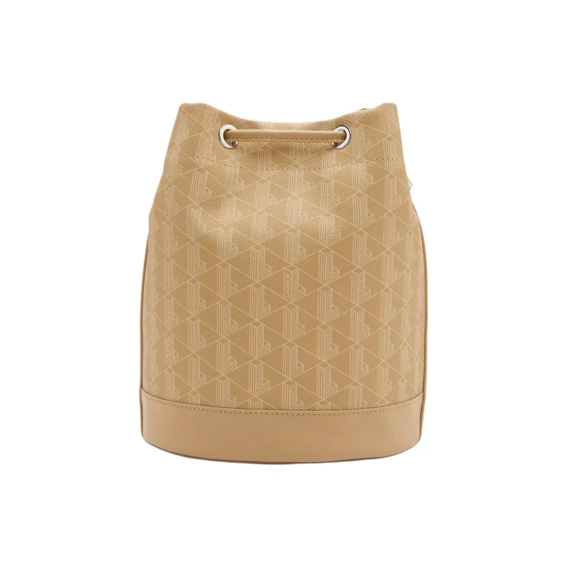 LACOSTE Coated PU With Cotton Blend Bucket Bags Crossbody Bag Shoulder Bag Women's Beige-2