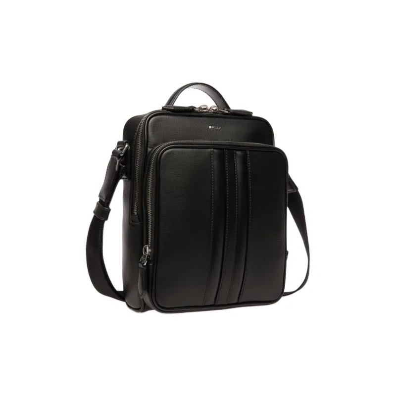 BALLY Regenerated Cow Leather Shoulder Bag Crossbody Bag Men's Black-2