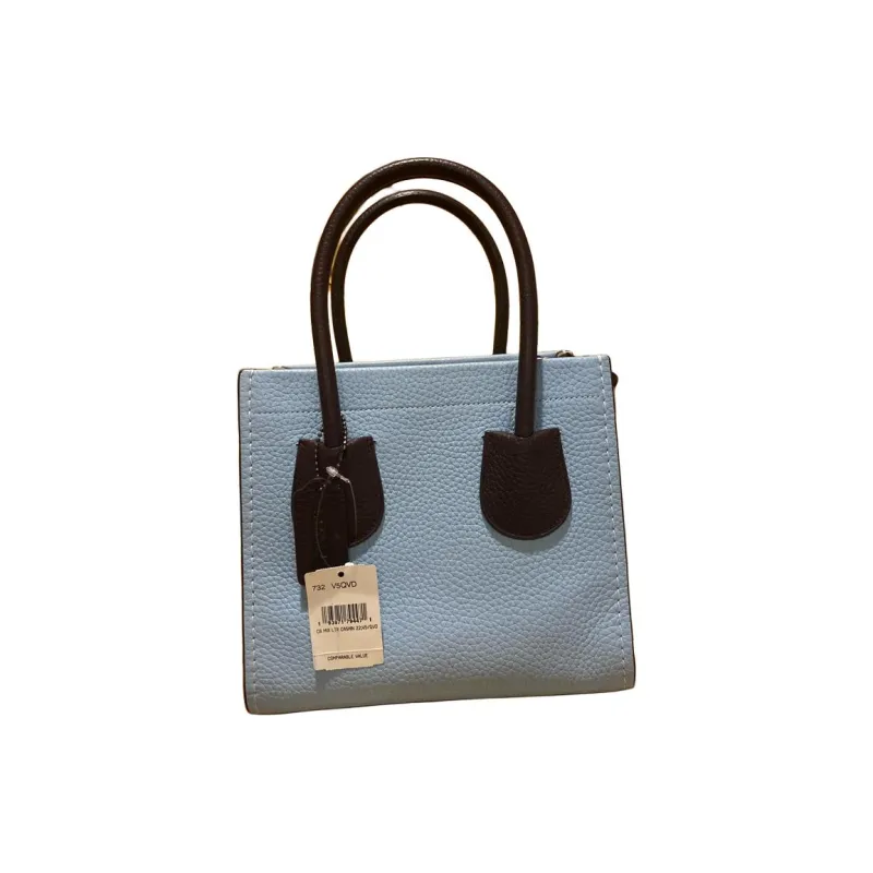 COACH Cashin Leather Tote Bag, Shopping Bag, Handbag, Shoulder Bag, Crossbody Bag Trumpets Women's Blue & Black-1